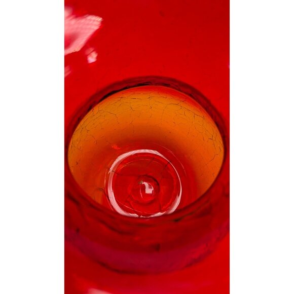 Rainbow Glass Hand Blown Amberina Creamer Pitcher Crackle Vintage Collectible - Picture 8 of 16